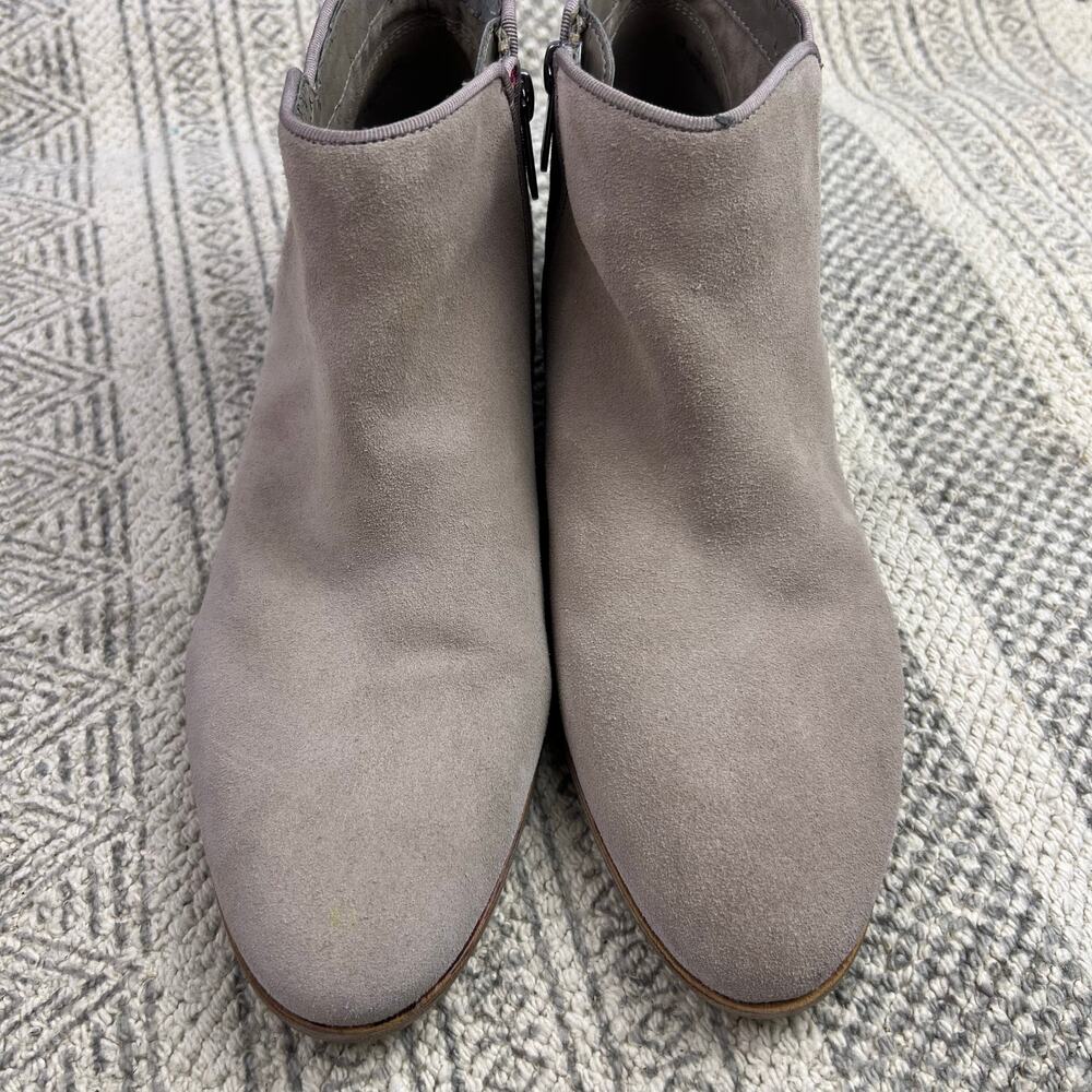Sam Edelman, Putnam Taupe Suede Booties, Colorful Woven Back, Boho Western Ankle - Picture 3 of 11